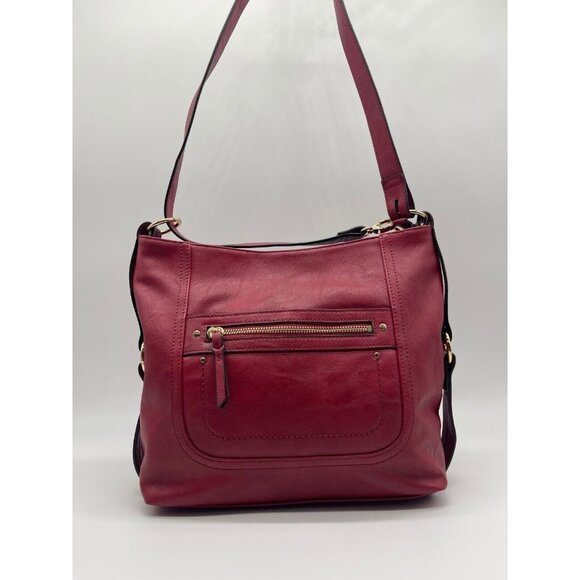 INC INT. CONCEPTS Riverton faux-leather medium women's hobo shoulder bag -Red - Picture 3 of 10